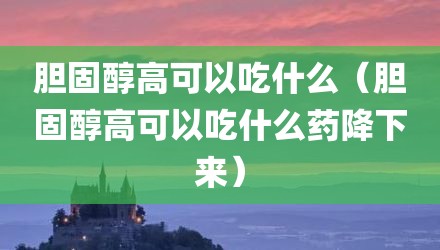 胆固醇高可以吃什么(胆固醇高可以吃什么药降下来)
