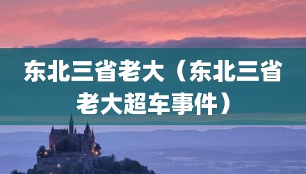 东北三省老大（东北三省老大超车事件）