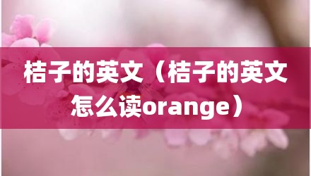 桔子的英文（桔子的英文怎么读orange）