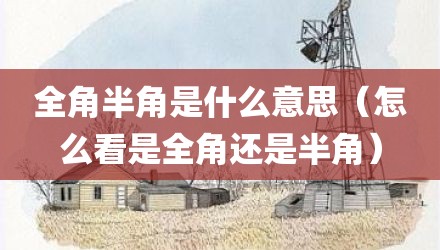 全角半角是什么意思（怎么看是全角还是半角）