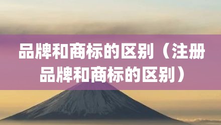 品牌和商标的区别（注册品牌和商标的区别）