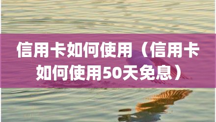 信用卡如何使用（信用卡如何使用50天免息）