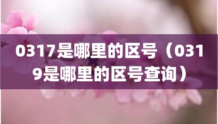 0317是哪里的区号（0319是哪里的区号查询）