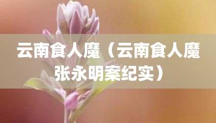 云南食人魔（云南食人魔张永明案纪实）