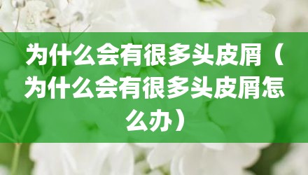 为什么会有很多头皮屑（为什么会有很多头皮屑怎么办）
