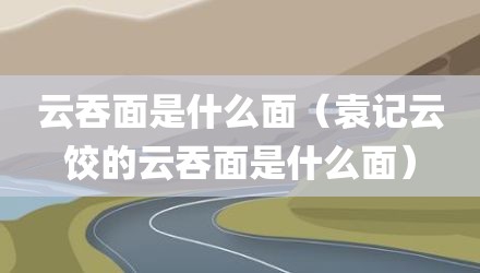 云吞面是什么面（袁记云饺的云吞面是什么面）