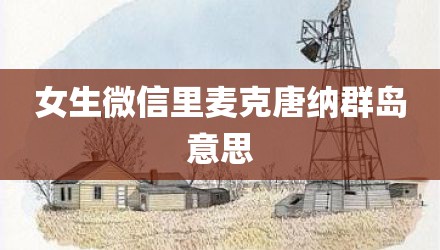 女生微信里麦克唐纳群岛意思