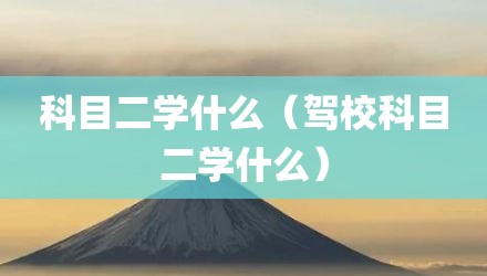 科目二学什么（驾校科目二学什么）