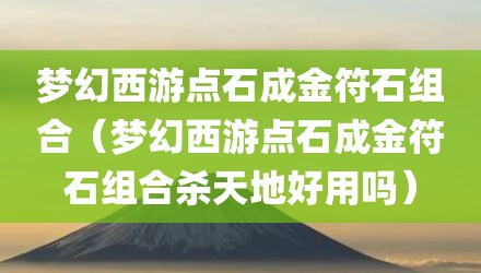 梦幻西游点石成金符石组合（梦幻西游点石成金符石组合杀天地好用吗）