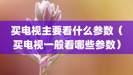 买电视主要看什么参数(买电视一般看哪些参数)