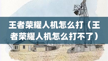 王者荣耀人机怎么打（王者荣耀人机怎么打不了）