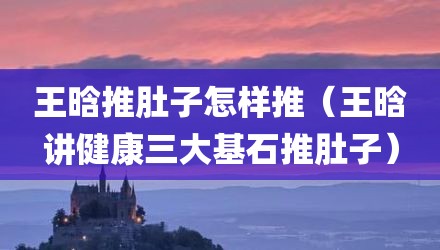 王晗推肚子怎样推（王晗讲健康三大基石推肚子）