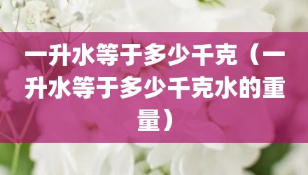 一升水等于多少千克(一升水等于多少千克水的重量)