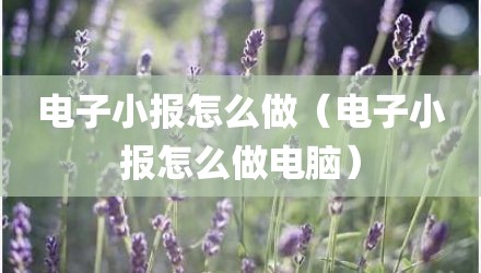电子小报怎么做（电子小报怎么做电脑）