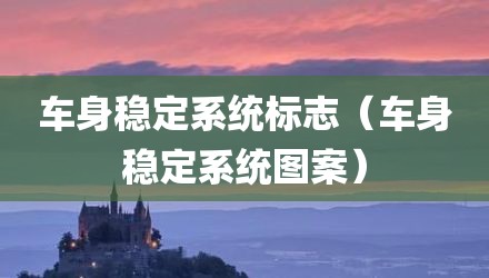 车身稳定系统标志（车身稳定系统图案）