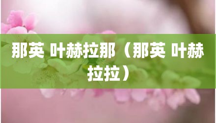 那英 叶赫拉那（那英 叶赫拉拉）