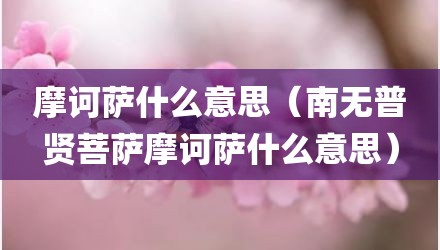 摩诃萨什么意思（南无普贤菩萨摩诃萨什么意思）