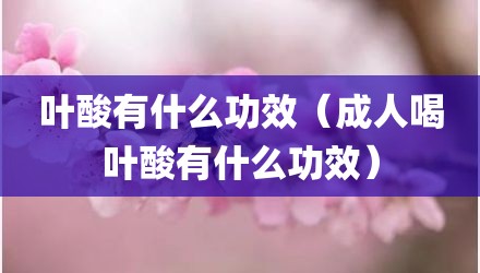 叶酸有什么功效（成人喝叶酸有什么功效）