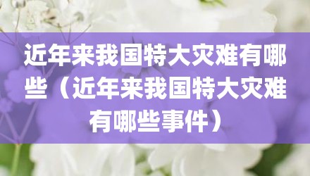 近年来我国特大灾难有哪些（近年来我国特大灾难有哪些事件）