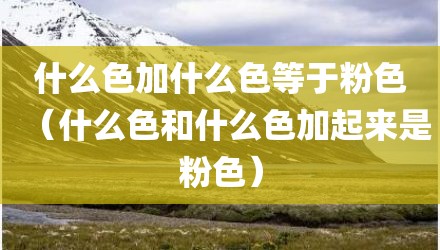 什么色加什么色等于粉色（什么色和什么色加起来是粉色）