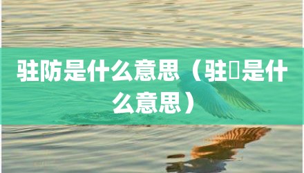 驻防是什么意思（驻钖是什么意思）