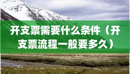 开支票需要什么条件（开支票流程一般要多久）