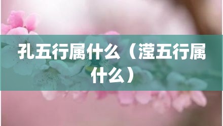 孔五行属什么（滢五行属什么）