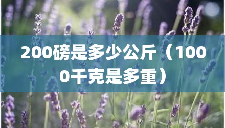 200磅是多少公斤（1000千克是多重）