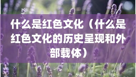 什么是红色文化（什么是红色文化的历史呈现和外部载体）
