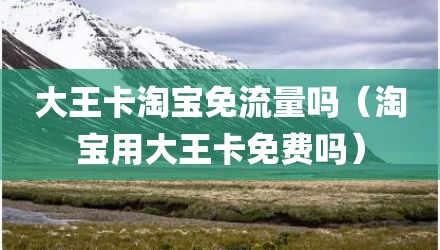 大王卡淘宝免流量吗（淘宝用大王卡免费吗）