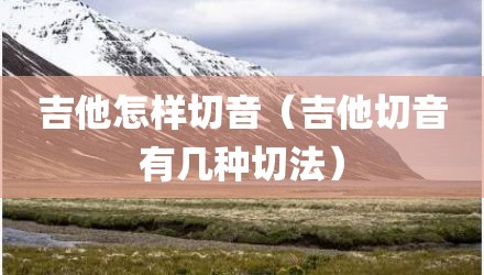 吉他怎样切音（吉他切音有几种切法）