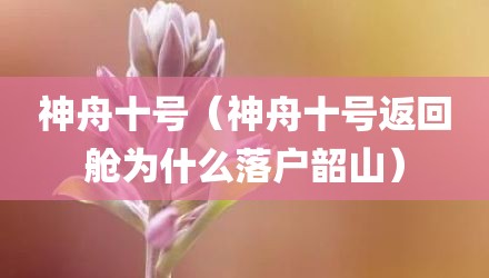 神舟十号（神舟十号返回舱为什么落户韶山）