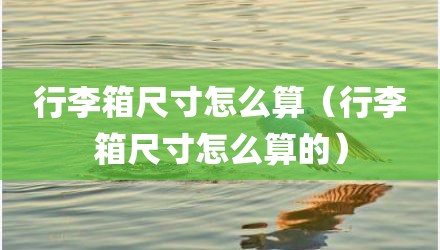 行李箱尺寸怎么算（行李箱尺寸怎么算的）