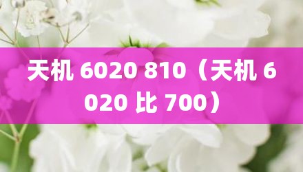 天机 6020 810（天机 6020 比 700）