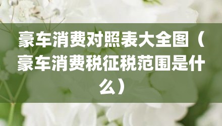 豪车消费对照表大全图（豪车消费税征税范围是什么）