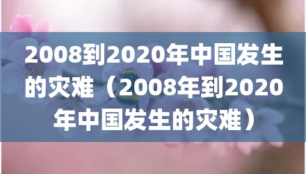 2008到2020年中国发生的灾难（2008年到2020年中国发生的灾难）