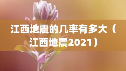 江西地震的几率有多大(江西地震2021)