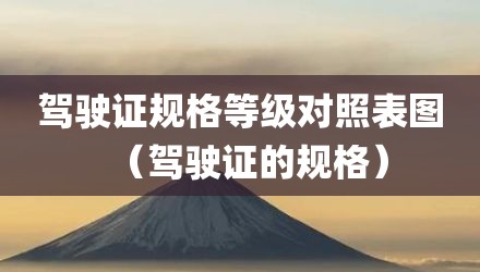 驾驶证规格等级对照表图(驾驶证的规格)