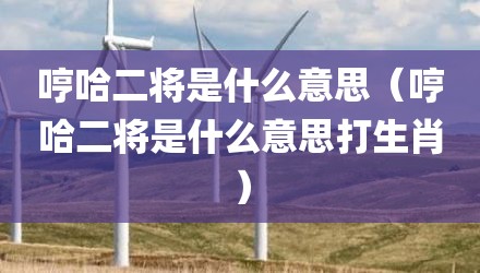 哼哈二将是什么意思（哼哈二将是什么意思打生肖）
