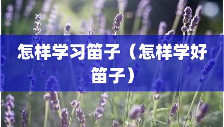 怎样学习笛子(怎样学好笛子)