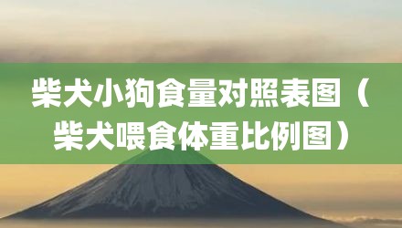 柴犬小狗食量对照表图（柴犬喂食体重比例图）