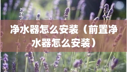 净水器怎么安装（前置净水器怎么安装）