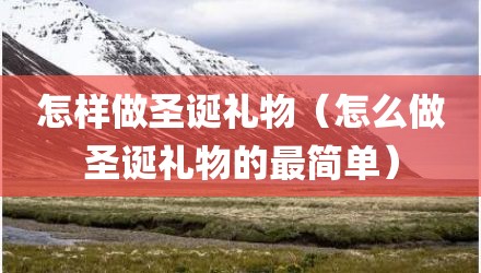 怎样做圣诞礼物（怎么做圣诞礼物的最简单）