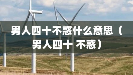 男人四十不惑什么意思（男人四十 不惑）