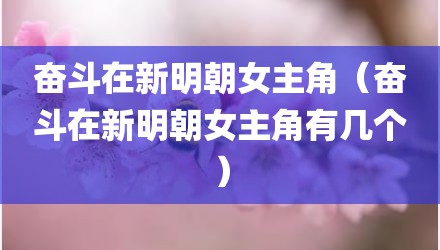 奋斗在新明朝女主角（奋斗在新明朝女主角有几个）