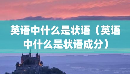 英语中什么是状语（英语中什么是状语成分）