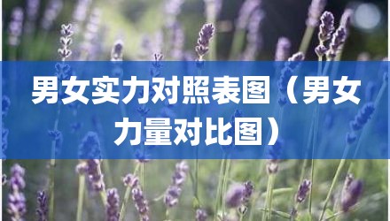 男女实力对照表图（男女力量对比图）