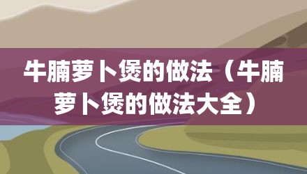 牛腩萝卜煲的做法（牛腩萝卜煲的做法大全）