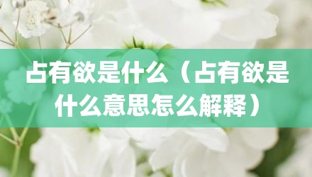 占有欲是什么（占有欲是什么意思怎么解释）