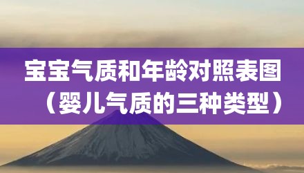 宝宝气质和年龄对照表图（婴儿气质的三种类型）
